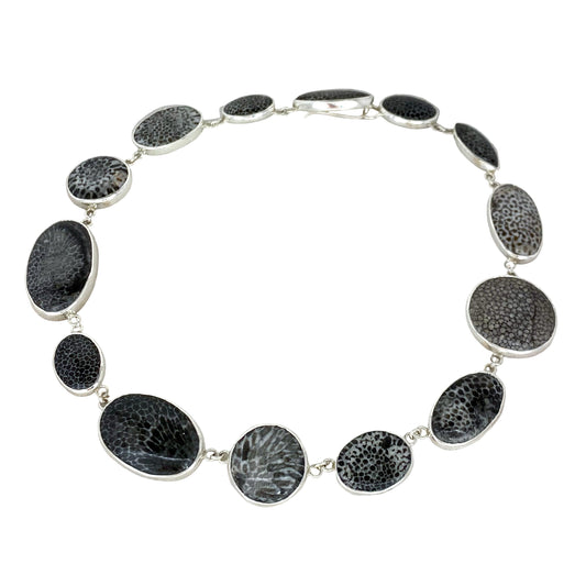 All the Way Around Fossil Algae Necklace