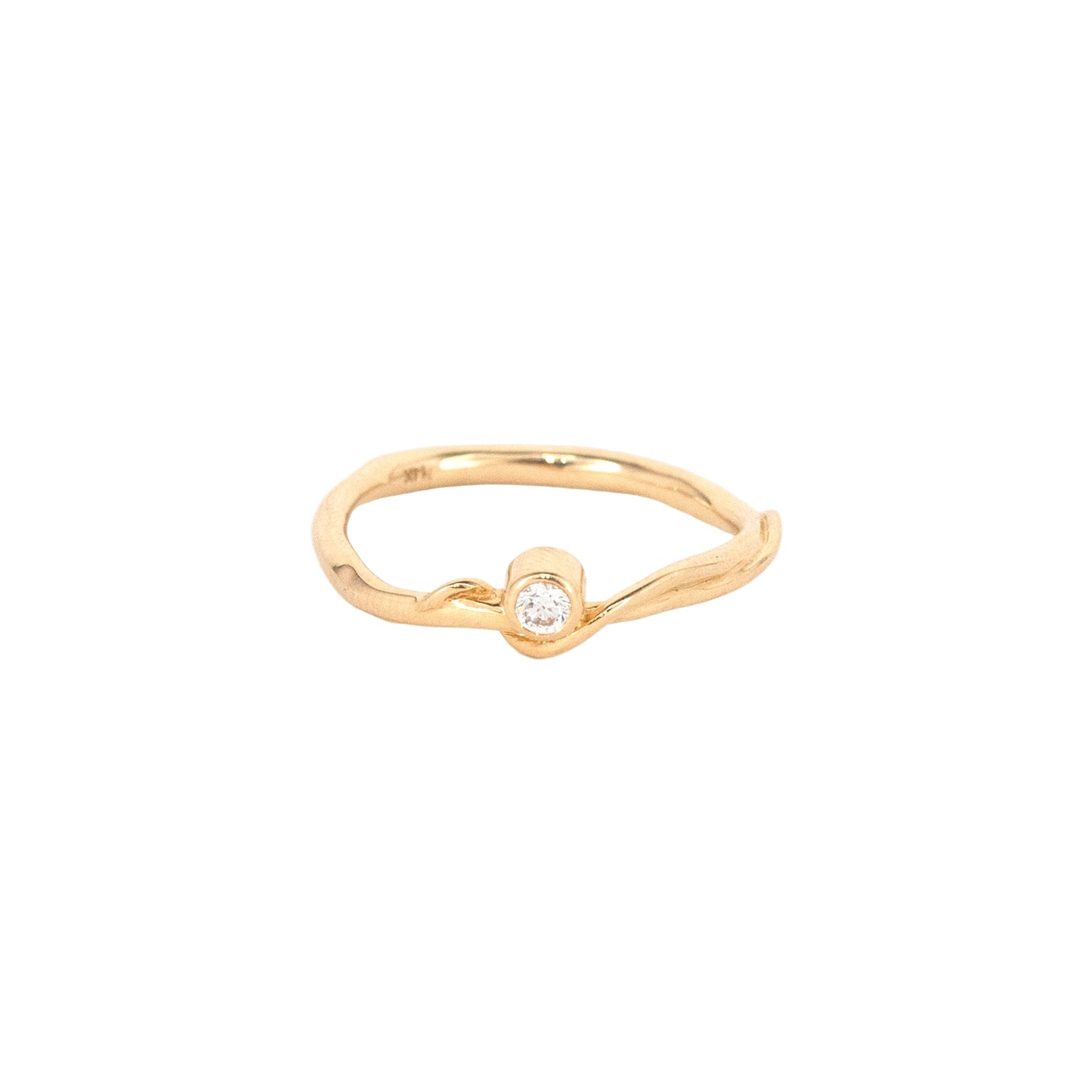 14k Twisted Vine Yellow or White Gold Band with Diamond or Sapphire
