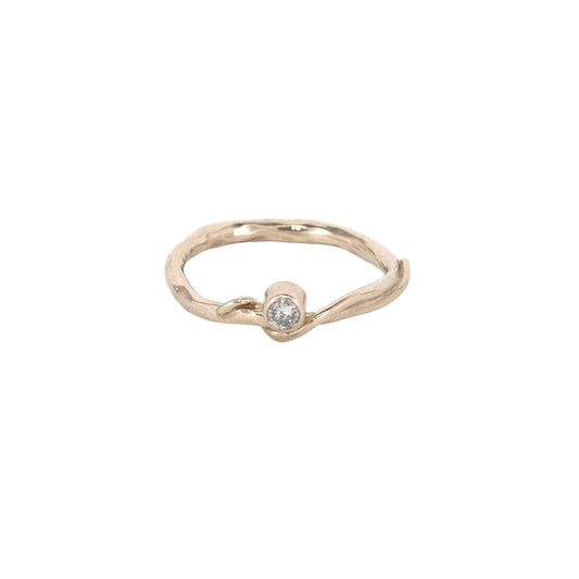 14k Twisted Vine Yellow or White Gold Band with Diamond or Sapphire
